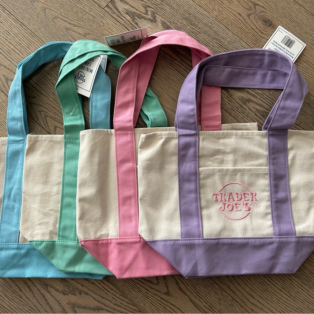 Trader Joe's Canvas Mini Tote Bags Set